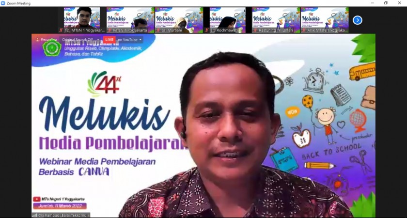 HAB Ke-44, MTsN 1 Yogyakarta Gelar Webinar Desain Pembelajaran Berbasis Canva